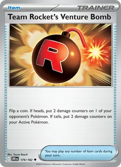Team Rocket's Venture Bomb — Destined Rivals #179, 2025. Illustrated by Toyste Beach.