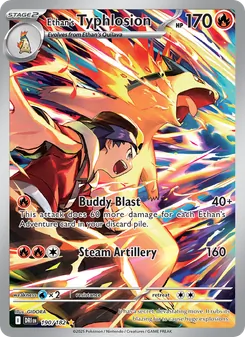 Ethan's Typhlosion — Destined Rivals #190, 2025. Illustrated by GIDORA.
