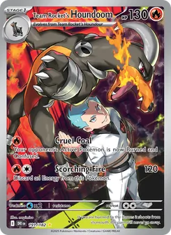 Team Rocket's Houndoom — Destined Rivals #191, 2025. Illustrated by nagimiso.
