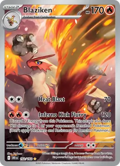 Blaziken — Destined Rivals #192, 2025. Illustrated by kodama.