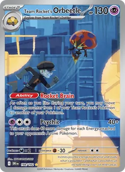 Team Rocket's Orbeetle — Destined Rivals #198, 2025. Illustrated by HYOGONOSUKE.