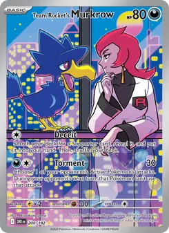Team Rocket's Murkrow — Destined Rivals #200, 2025. Illustrated by Akira Komayama.
