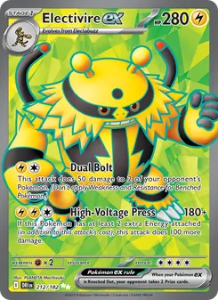 Electivire ex — Destined Rivals #212, 2025. Illustrated by PLANETA Mochizuki.