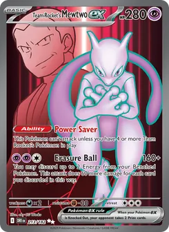 Team Rocket's Mewtwo ex — Destined Rivals #213, 2025. Illustrated by aky CG Works.