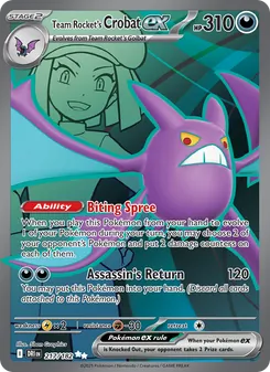 Team Rocket's Crobat ex — Destined Rivals #217, 2025. Illustrated by 5ban Graphics.