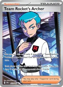 Team Rocket's Archer — Destined Rivals #223, 2025. Illustrated by Hideki Ishikawa.