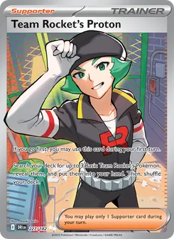 Team Rocket's Proton — Destined Rivals #227, 2025. Illustrated by Naoki Saito.