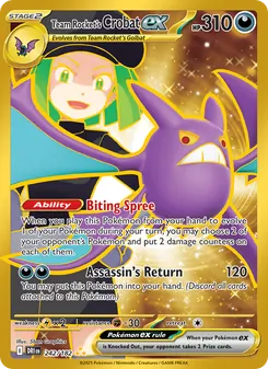 Team Rocket's Crobat ex — Destined Rivals #242, 2025. Illustrated by 5ban Graphics.