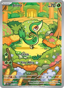 Snivy — Black Bolt #087, 2025. Illustrated by Yoshimi Miyoshi.