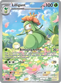 Lilligant — Black Bolt #092, 2025. Illustrated by En Morikura.