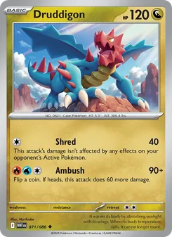 Druddigon — White Flare #071, 2025. Illustrated by Nurikabe.