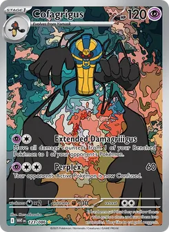 Cofagrigus — White Flare #123, 2025. Illustrated by Haru Akasaka.
