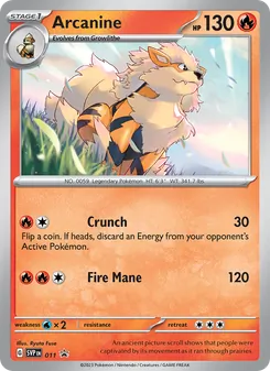 Arcanine — SVP Black Star Promos #011, 2023. Illustrated by Ryuta Fuse.
