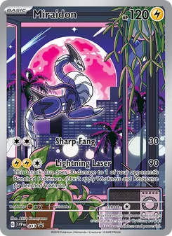 Miraidon — SVP Black Star Promos #013, 2023. Illustrated by Akira Komayama.