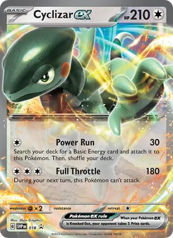 Cyclizar ex — SVP Black Star Promos #018, 2023. Illustrated by 5ban Graphics.