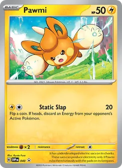 Pawmi — SVP Black Star Promos #040, 2023. Illustrated by Ryuta Fuse.