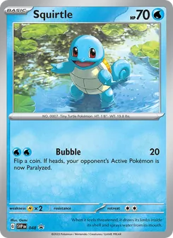 Squirtle — SVP Black Star Promos #048, 2023. Illustrated by Gemi.