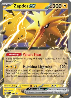 Zapdos ex — SVP Black Star Promos #049, 2023. Illustrated by takuyoa.