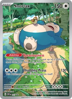Snorlax — SVP Black Star Promos #051, 2023. Illustrated by GOSSAN.