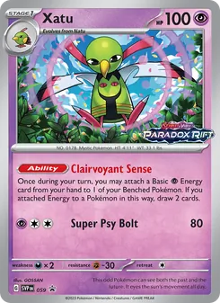 Xatu — SVP Black Star Promos #059, 2023. Illustrated by GOSSAN.