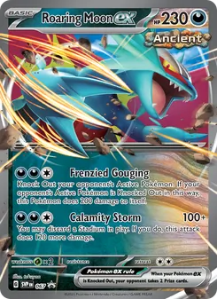 Roaring Moon ex — SVP Black Star Promos #067, 2023. Illustrated by takuyoa.