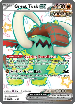 Great Tusk ex — SVP Black Star Promos #072, 2023. Illustrated by 5ban Graphics.