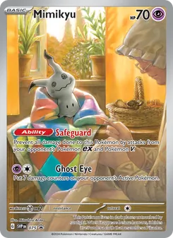 Mimikyu — SVP Black Star Promos #075, 2023. Illustrated by Mitsuhiro Arita.