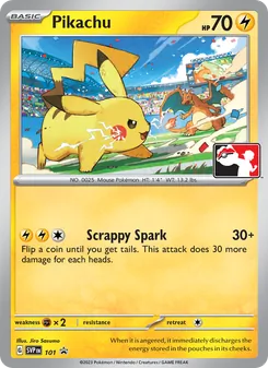 Pikachu — SVP Black Star Promos #101, 2023. Illustrated by Jiro Sasumo.