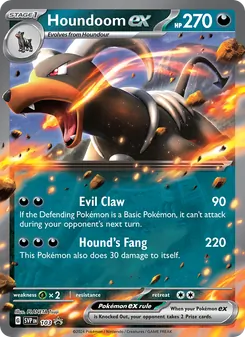 Houndoom ex — SVP Black Star Promos #103, 2023. Illustrated by PLANETA Tsuji.
