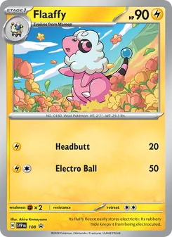 Flaaffy — SVP Black Star Promos #108, 2023. Illustrated by Akira Komayama.