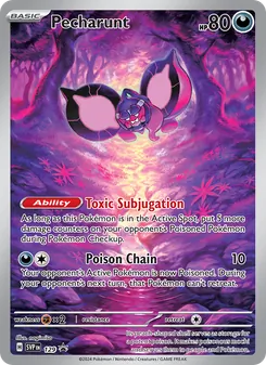 Pecharunt — SVP Black Star Promos #129, 2023. Illustrated by nagimiso.