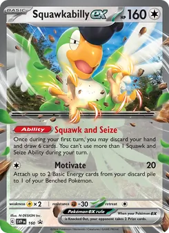 Squawkabilly ex — SVP Black Star Promos #160, 2023. Illustrated by N-DESIGN Inc..