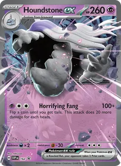 Houndstone ex — SVP Black Star Promos #162, 2023. Illustrated by takuyoa.