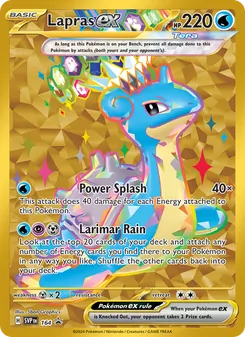 Lapras ex — SVP Black Star Promos #164, 2023. Illustrated by 5ban Graphics.