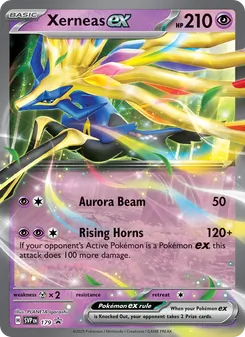 Xerneas ex — SVP Black Star Promos #179, 2023. Illustrated by PLANETA Igarashi.