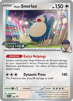 Hop's Snorlax — SVP Black Star Promos #184, 2023. Illustrated by OKACHEKE.
