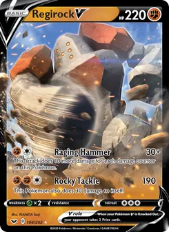 Regirock V — Sword & Shield #104, 2020. Illustrated by PLANETA Tsuji.
