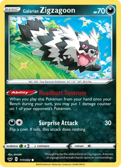 Galarian Zigzagoon — Sword & Shield #117, 2020. Illustrated by kirisAki.