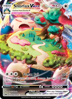 Snorlax VMAX — Sword & Shield #142, 2020. Illustrated by aky CG Works.