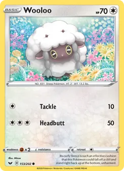 Wooloo — Sword & Shield #153, 2020. Illustrated by Mizue.