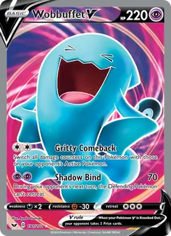 Wobbuffet V — Sword & Shield #191, 2020. Illustrated by Ayaka Yoshida.