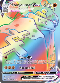 Stonjourner VMAX — Sword & Shield #205, 2020. Illustrated by 5ban Graphics.