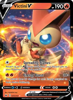 Victini V — Sword & Shield #25, 2020. Illustrated by PLANETA Tsuji.