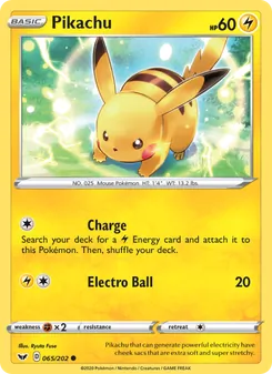 Pikachu — Sword & Shield #65, 2020. Illustrated by Ryuta Fuse.