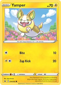 Yamper — Sword & Shield #74, 2020. Illustrated by Saya Tsuruta.