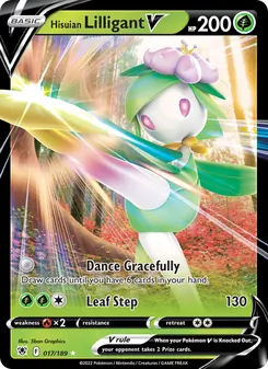 Hisuian Lilligant V — Astral Radiance #017, 2022. Illustrated by 5ban Graphics.