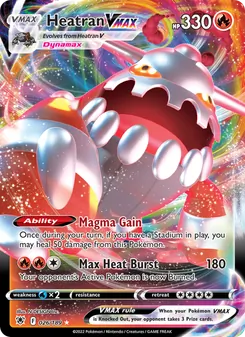 Heatran VMAX — Astral Radiance #026, 2022. Illustrated by N-DESIGN Inc..