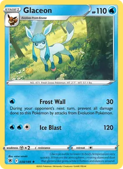 Glaceon — Astral Radiance #038, 2022. Illustrated by saino misaki.