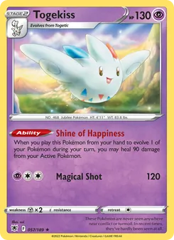Togekiss — Astral Radiance #057, 2022. Illustrated by sui.