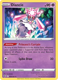 Diancie — Astral Radiance #068, 2022. Illustrated by Yuu Nishida.
